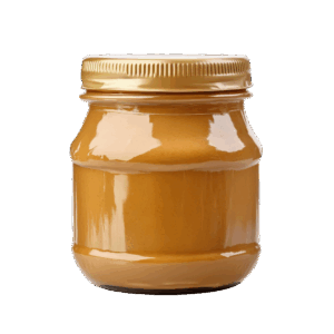 jar of creamy peanut butter in a glass container on a transparent background jar peanut butter isolated on background free png